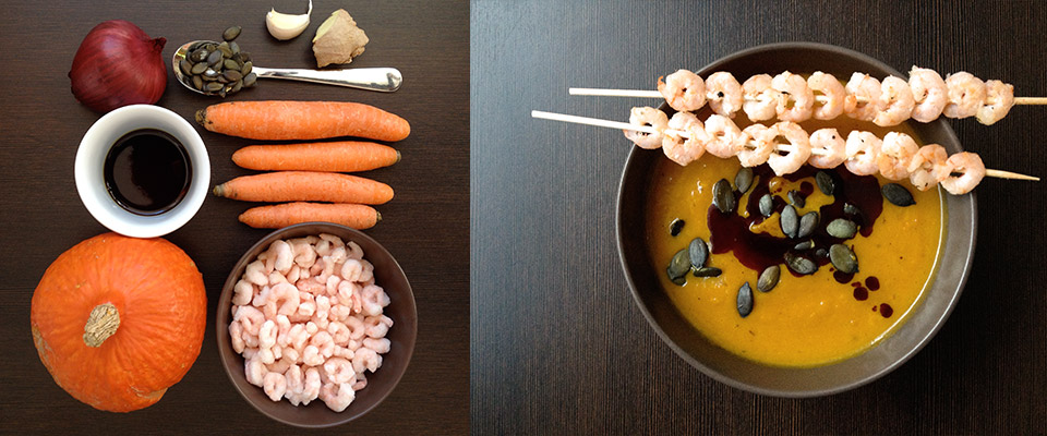 Pumpkin Soup with Shrimp